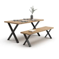 Loft Tischkufen X-Form 42cm Tischbeine Tischgestell Couchtisch Möbelfüße ^ Vicco Discount
