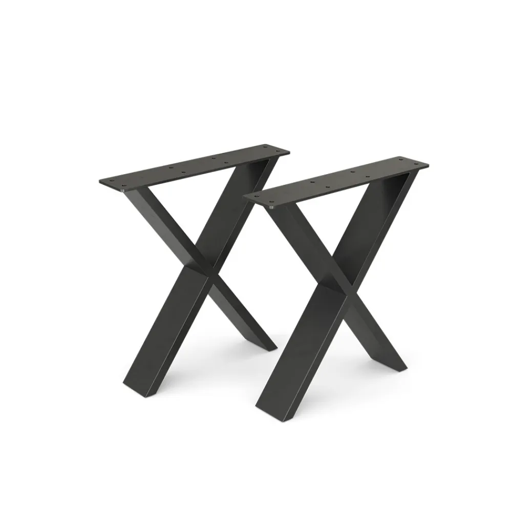 Loft Tischkufen X-Form 42cm Tischbeine Tischgestell Couchtisch Möbelfüße ^ Vicco Discount