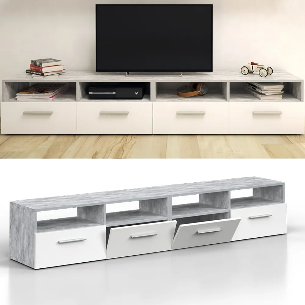 Lowboard Diego Fernsehschrank Sideboard TV Fernsehtisch Beton ^ Vicco Discount