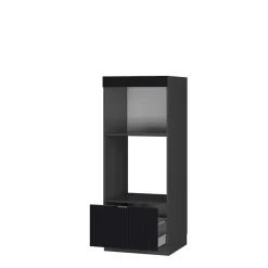 Mikrowellenschrank Fame-Line Anthrazit Schwarz gestreift 60 cm mit Schublade ^ Vicco Online