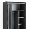 mobiler Kinderkleiderschrank Dielenschrank Garderobe Doros Grau modern 100 x 147 cm offen rollbar ^ Vicco Online
