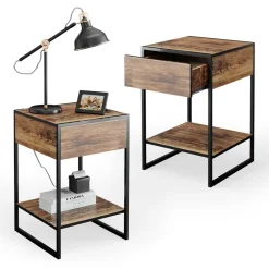 Vicco Nachttisch Nachtkommode Nachtschrank Fyrk 2er Set Boxspringbett Schublade Hot