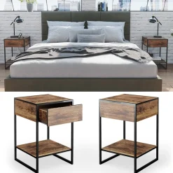 Vicco Nachttisch Nachtkommode Nachtschrank Fyrk 2er Set Boxspringbett Schublade Hot