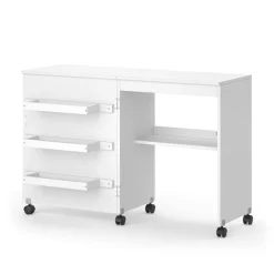 Vicco Nähtisch Carmen Weiß 118 x 79 cm 3 Regale Sale