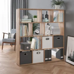Vicco Raumteiler Pilar Bücherregal Standregal Büroregal 12 Fächer Sonoma Discount