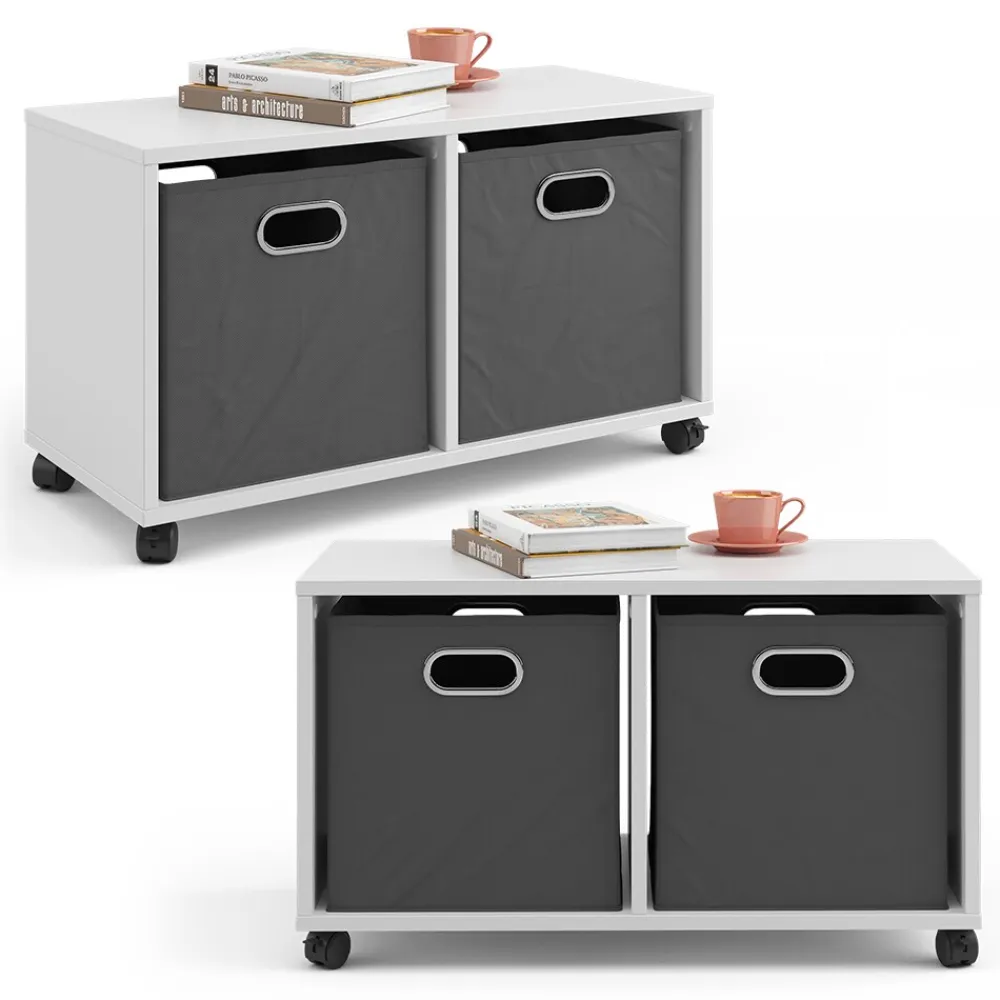 Vicco Rollcontainer Bürocontainer 2 Fächer Aktenregal Büroregal Aktenschrank Outlet