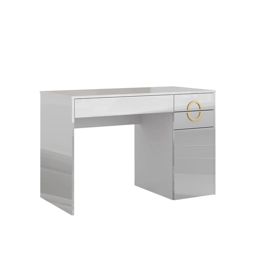 Vicco Schminktisch Adela Weiß Hochglanz, 115 x 76,4 cm, Frisiertisch, Schubladen Outlet