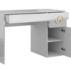 Vicco Schminktisch Adela Weiß Hochglanz, 115 x 76,4 cm, Frisiertisch, Schubladen Outlet