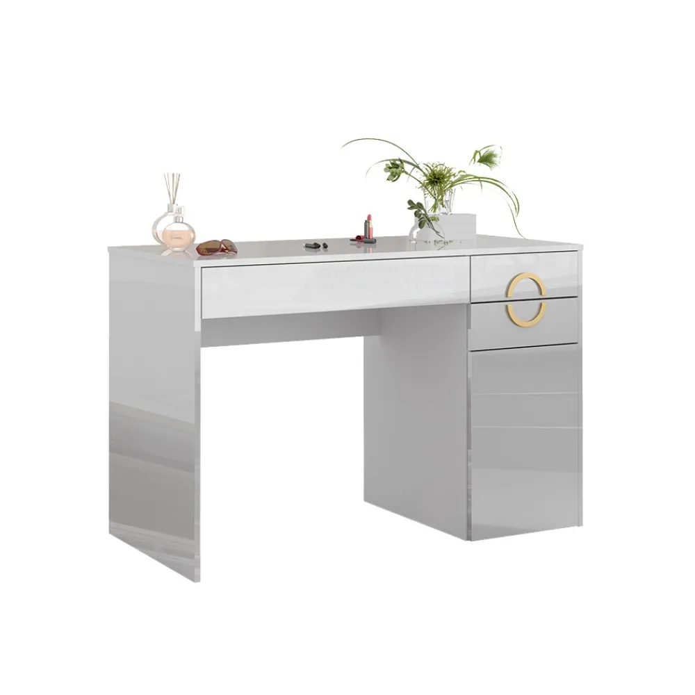 Vicco Schminktisch Adela Weiß Hochglanz, 115 x 76,4 cm, Frisiertisch, Schubladen Outlet