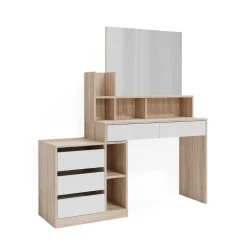 Vicco Schminktisch Anja 139,8 x 115 cm Sonoma Weiß Spiegel Frisiertisch modern