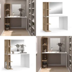 Vicco Schminktisch Tower Weiß Sonoma 122 x 55 cm mit Spiegel Best