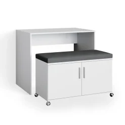 Vicco Schreibtisch Bürotisch Sitzbank gepolstert Flona Esstisch Schminktisch Discount