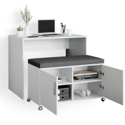 Vicco Schreibtisch Bürotisch Sitzbank gepolstert Flona Esstisch Schminktisch Discount