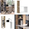 Schreibtisch Tower Weiß Sonoma 122 x 55 cm mit 4 Fächern ^ Vicco Best