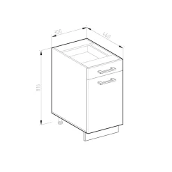 Vicco Schubunterschrank Küchenschrank Küchenzeile R-Line 30 cm Eiche Weiß Tür Schublade Outlet