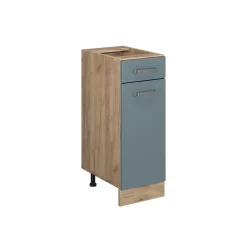 Vicco Schubunterschrank Küchenschrank R-Line Solid Eiche Blau Grau 30 cm modern