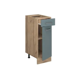Vicco Schubunterschrank Küchenschrank R-Line Solid Eiche Blau Grau 30 cm modern