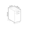 Vicco Schubunterschrank R-Line Schwarz Beton Weiß 40 cm mit Arbeitsplatte Eiche Hot