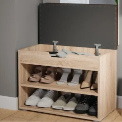 Schuhbank Schuhschrank Schuhablage Sitzbank Klappdeckel 6 Paar Sonoma ^ Vicco Clearance