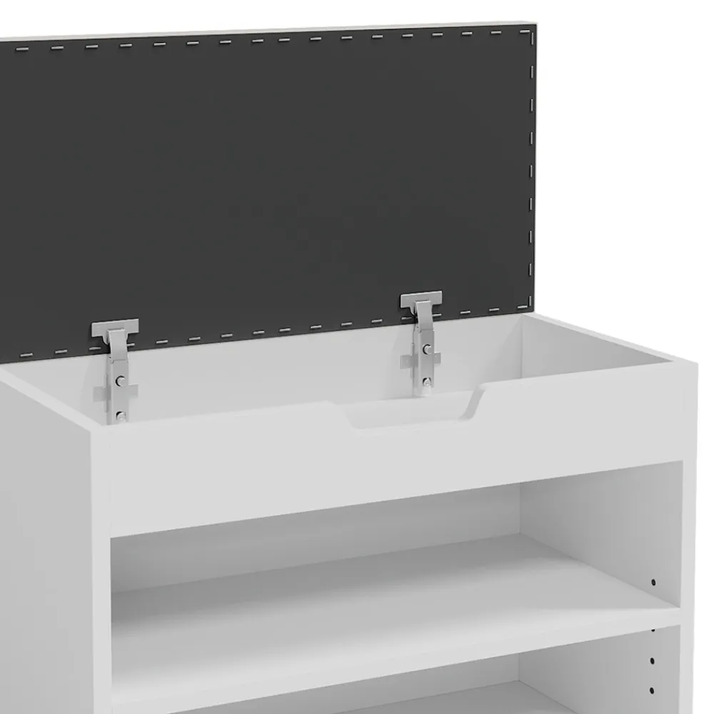 Schuhbank Schuhschrank Schuhablage Sitzbank Klappdeckel 6 Paar Schuhe Weiß ^ Vicco Clearance