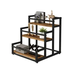 Vicco Treppenregal Fyrk Eiche Schwarz 33 x 34 cm mit 3 Ebenen Outlet