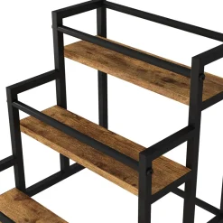 Vicco Treppenregal Fyrk Eiche Schwarz 33 x 34 cm mit 3 Ebenen Outlet