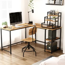 Vicco Treppenregal Fyrk Eiche Schwarz 33 x 34 cm mit 3 Ebenen Outlet