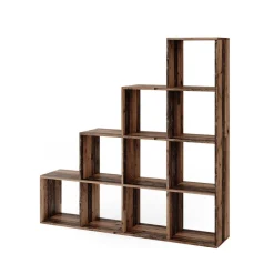 Treppenregal Raumteiler Stufenregal 10 Fächer Old Style - Bücherregal ^ Vicco Online