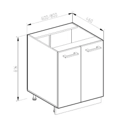Vicco Unterschrank 60 cm Anthrazit Küchenschrank Unterschrank Küchenzeile R-Line Hot