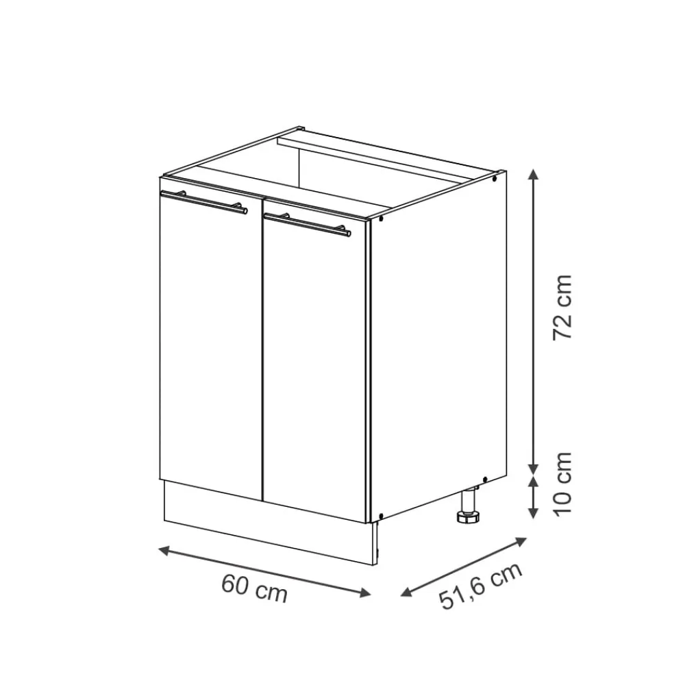 Unterschrank Fame-Line Weiß Schwarz gestreift 60 cm mit Arbeitsplatte Anthrazit ^ Vicco New