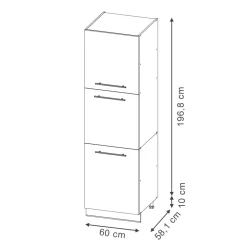 Vorratsschrank Fame-Line Eiche Schwarz gestreift 60 cm 3 Türen ^ Vicco New