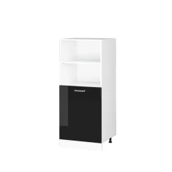Vorratsschrank Küchenschrank R-Line Solid Weiß Schwarz 60 cm modern kleine Tür ^ Vicco Online