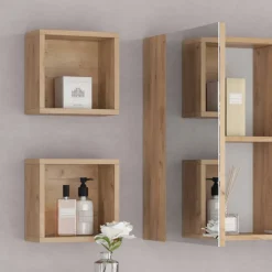 Vicco Wandregal Badregal Regalfach Senyo Goldkraft 2 Fächer Badmöbel 2er Set Discount