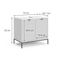 Vicco Waschbeckenunterschrank Eliza Weiß 70 x 63 cm mit 2 Türen Clearance