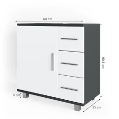 Vicco Waschtischunterschrank Ilias Badschrank Badezimmerschrank Waschbeckenunterschrank Unterstellschrank Weiß Anthrazit Online