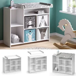 Wickelkommode Babykommode Wickelregal Oskar Simple Weiß Wickeltisch Fächer ^ Vicco