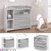 Wickelkommode OSKAR weiß grau Wickelregal Babymöbel Kommode Wickeltisch ^ Vicco New