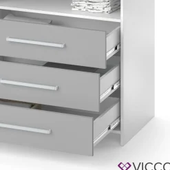Wickelkommode OSKAR weiß grau Wickelregal Babymöbel Kommode Wickeltisch ^ Vicco New