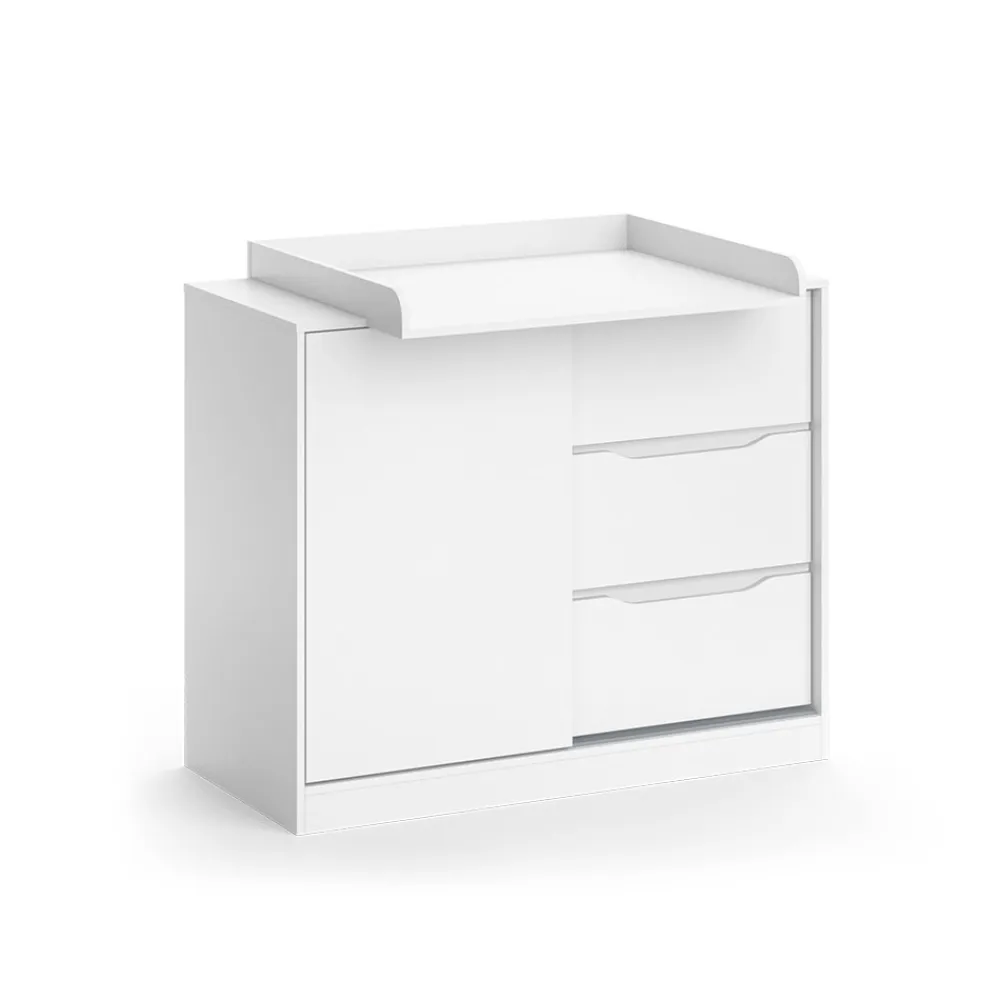 Wickelkommode Ruben 113 x 53 cm, Weiß, Wickeltisch inkl. Wickelauflage ^ Vicco Discount