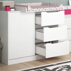 Wickelkommode Ruben 113 x 53 cm, Weiß, Wickeltisch inkl. Wickelauflage ^ Vicco Discount