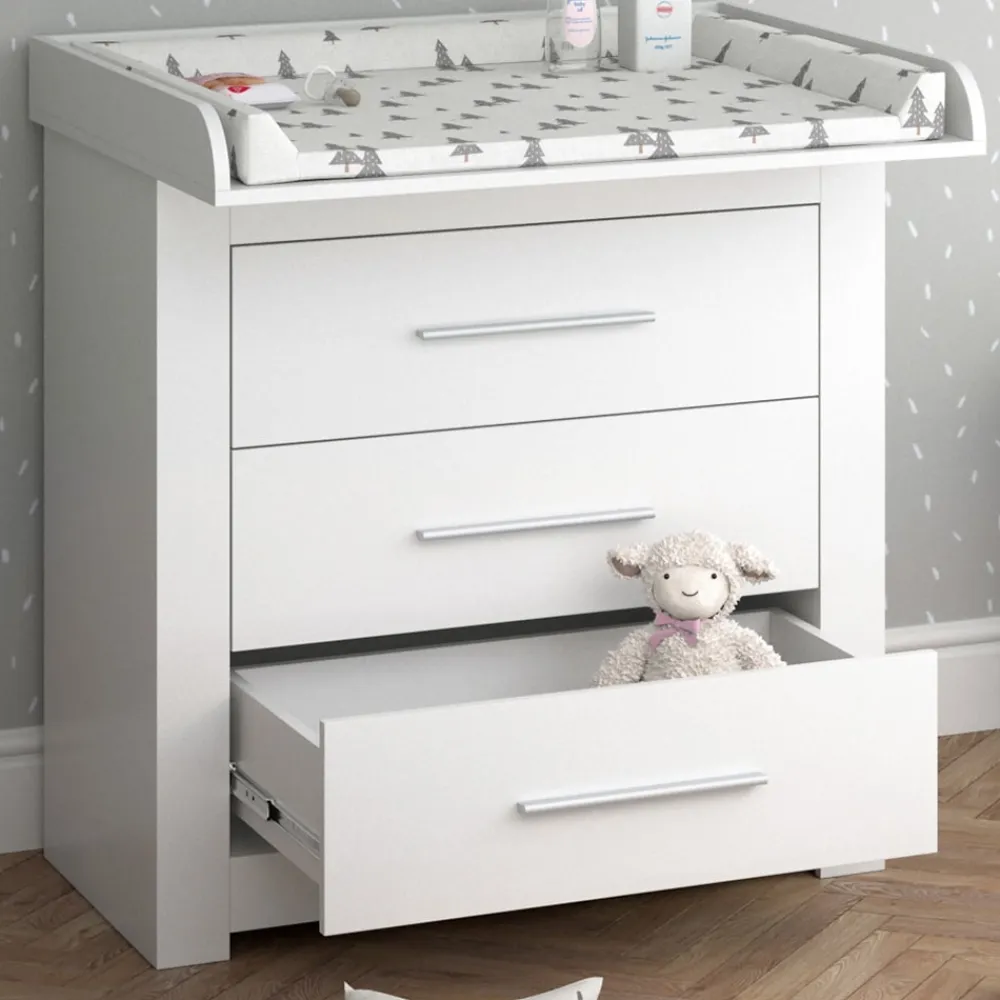 Wickeltisch MIRO Wickelkommode mit Aufsatz Wickelregal Kommode Schubladen ^ Vicco