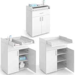 Vicco Wickeltisch Wickelkommode Wickelschrank Lena Weiß Wickelaufsatz Schublade Outlet