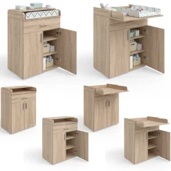 Vicco Wickeltisch Wickelkommode Wickelschrank Lena Sonoma Wickelaufsatz Schublade Online