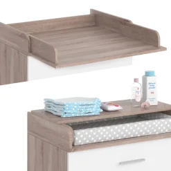 Wickeltisch Wickelkommode Wickelschrank Lena Weiß Sonoma Wickelaufsatz Schublade ^ Vicco Online