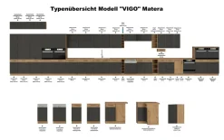 Vigo Midischrank 60 cm Eiche Lancelot Matera Grau Küchenzeile Küchenblock Küche ^ Küchen-Preisbombe Best