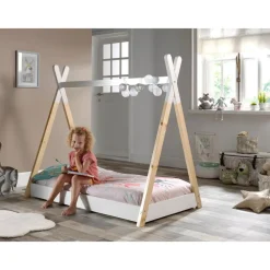 Tipi Zelt-Bett Tibe, 90 x 200 cm ^ vipack Clearance