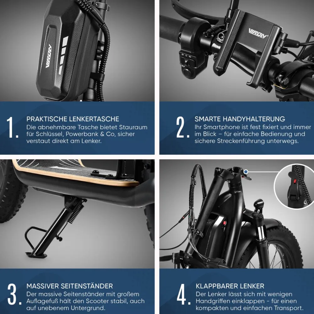 E-Scooter - XI-1500-EEC - schwarz, 15Ah ^ Viron Hot