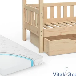 VitaliSpa Design Kinderbett 160x80 Babybett Jugendbett 2 Schubladen Lattenrost Matratze Online
