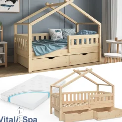 VitaliSpa Design Kinderbett 160x80 Babybett Jugendbett 2 Schubladen Lattenrost Matratze Online
