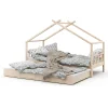 VitaliSpa Kinderbett DESIGN HausbettGästebett LattenrostNatur 90x200 Schublade Outlet
